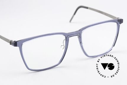 Lindberg 1260 54 Acetanium Blau Transparente Fassung, ungetragenes Designerstück mit original Lindberg Etui, Passend für Herren