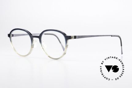 Lindberg 1176 Acetanium Rahmen Dunkelblau zu Grau, Mod. 1176 in Gr. 49/20: Acetat & Titanium Kombination, Passend für Herren und Damen