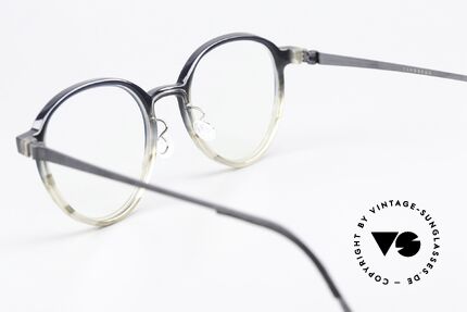 Lindberg 1176 Acetanium Rahmen Dunkelblau zu Grau, ungetragenes Designerstück mit original Lindberg Etui, Passend für Herren und Damen