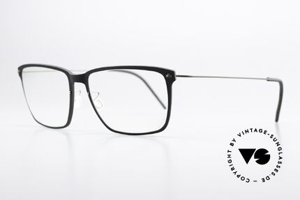 Lindberg 6505 NOW Mattschwarz & Dunkelgrau, sehr hochwertiges Compositematerial mit Titanbügeln, Passend für Herren und Damen