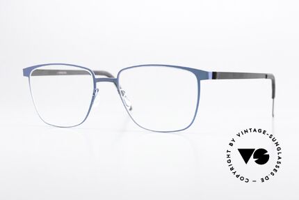 Lindberg 9612 Strip Titanium Eckige Brille Blau Metallic Details