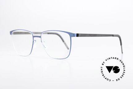 Lindberg 9612 Strip Titanium Eckige Brille Blau Metallic, federleicht und dennoch sehr stabil und sehr langlebig, Passend für Herren und Damen