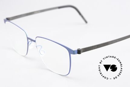 Lindberg 9612 Strip Titanium Eckige Brille Blau Metallic, trägt für uns das Prädikat "TRUE VINTAGE LINDBERG", Passend für Herren und Damen
