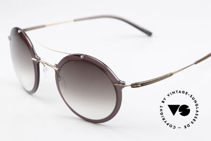 Silhouette 8705 Leichte Runde Sonnenbrille, Titanium-Rahmen mit Kunststoff-Glasfassungen, Passend für Herren und Damen