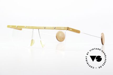 P. Klenk Bauhaus Vintage Brille Bauhaus Stil, einzigartiger Rahmen (Balken und Enden sind aus Holz), Passend für Herren