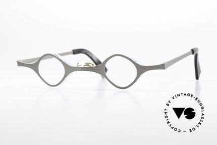 Theo Belgium Culte Aussergwöhnliche 90er Brille, verrückte Designerbrille von THEO Belgium von 1996, Passend für Herren und Damen