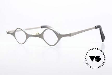 Theo Belgium Culte Aussergwöhnliche 90er Brille, wirklich außergewöhnliche Fassung; ein Kunstobjekt, Passend für Herren und Damen