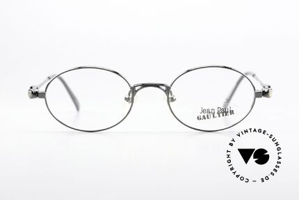 Jean Paul Gaultier 56-7202 Ovale Brille In Gunmetal, Top-Verarbeitung aus den frühen 90ern (made in Japan), Passend für Herren und Damen