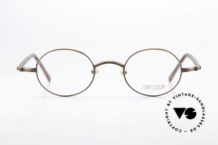 Matsuda 10136 Oval Runde Vintage Brille, rund ovale vintage Brillenfassung aus den frühen 90ern, Passend für Herren und Damen