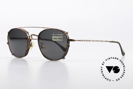 Giorgio Armani 169 Clip On 80er Vintage Brille, dezenter, zeitloser Stil; passt gut zu fast jedem Look, Passend für Herren und Damen