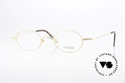 Matsuda 10132 Titanium Spitzen Qualität, stabile ovale 90er Brille (ideal für größere Sehstärken), Passend für Herren und Damen