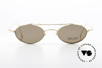 Matsuda 10139 Clip On Vintage Brille 90er, rare 90er Designer-Brille mit Sonnen-Clip (100% UV), Passend für Herren und Damen