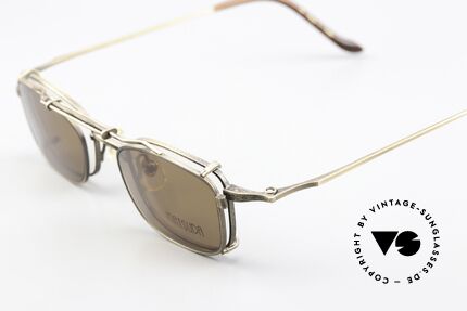 Matsuda 10133 Clip On Brille 90er Titan, Rahmen mit viel Liebe zum Detail; aufwändige Gravuren, Passend für Herren und Damen