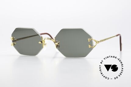 Cartier Rimless Octag Achteckige Sonnenbrille 90er Details