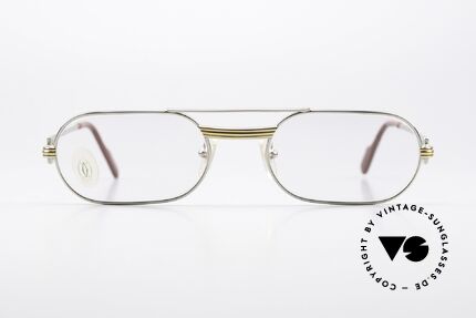 Cartier MUST LC - M Luxus Platin Brillenfassung, hier mit Louis Cartier Dekor in L Größe 55-20, 140, Passend für Herren