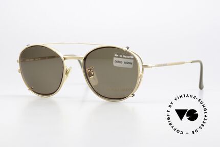 Giorgio Armani 203 Eckige 80er Brille Mit SunClip Details