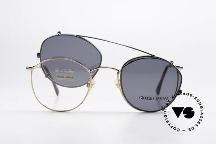 Giorgio Armani 132 Mit Sonnenclip Blau Metallic, Größe: small, Passend für Herren und Damen