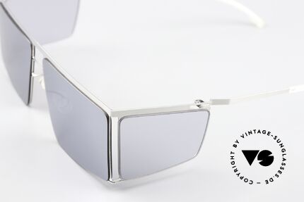 Mykita Helmut Lang HL001 Eckige Brille Seitenscheiben, silber, eckig mit verspiegelten Flash-Sonnengläsern, Passend für Herren und Damen
