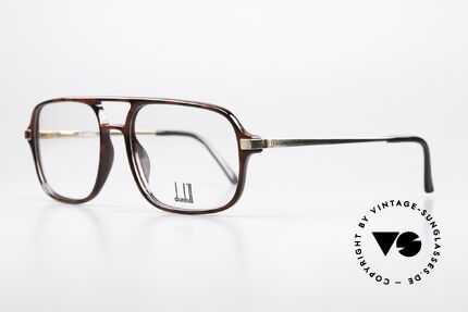 Dunhill 6186 XL 90er Herren Vintage Brille, hochwertige Optyl-Front mit vergoldeten Bügeln, Passend für Herren