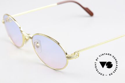 Cartier Saint Honore - M Sonnengläser Baby-Blau Pink, 22kt vergoldet mit neuen Gläser in babyblau & pink, Passend für Herren und Damen