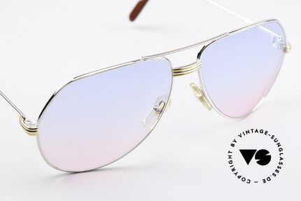 Cartier Vendome LC - L Platin Sonnenbrille Von 1983, neue Sonnengläser mit Verlauf von "Baby-Blau zu Pink", Passend für Herren