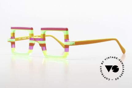 Wissing 3273 Verrückte Brille Bunt Eckig, Wissing Einzelstück = gemacht für Individualisten, Passend für Herren und Damen