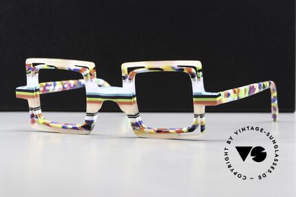 Wissing 3130 Verrückte Brille Eckig Bunt, verrückte bunte Brille von Wissing, Modell 3130, Passend für Herren und Damen