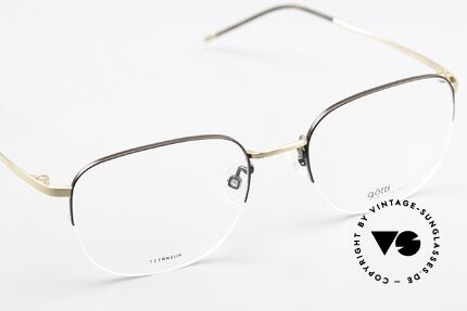 Götti Averi Halb Randlose Titanbrille, ungetragenes Designerstück von 2017, mit Hartetui, Passend für Herren und Damen