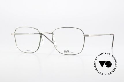 Götti Davis Eckige Brille Titanium Grün Details