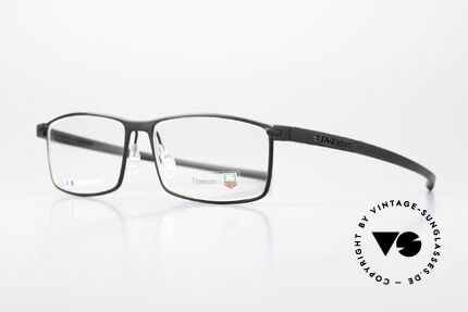Tag Heuer 3901 Reflex Vollrand Titanium Brille, Avantgarde "Racing" Bügel aus Elastomer-Gummi, Passend für Herren