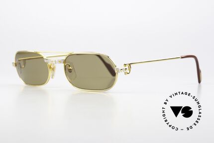 Cartier MUST Santos - M Elton John 80er Sonnenbrille, getragen von Elton John (Video "I'm still standing"), Passend für Herren