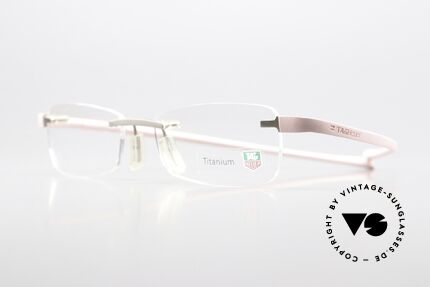 Tag Heuer 3107 Reflex Titan Luxusbrille Randlos, formbare "Racing" Bügel aus Elastomer-Gummi, Passend für Herren