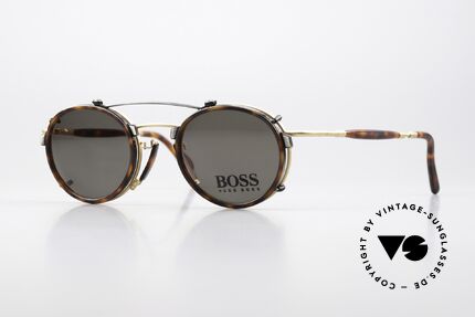 BOSS 4707 Sonnenclip Panto Brille 90er, klassische vintage Designer-Sonnenbrille von BOSS, Passend für Herren