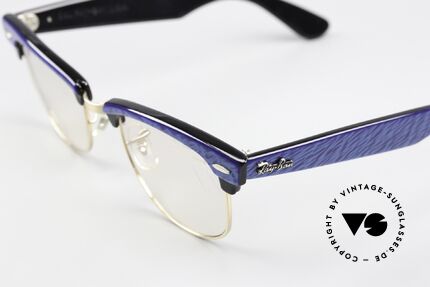 Ray Ban Clubmaster Hybrid Customized Einzelstück, mit breiten Wayfarer-Bügeln in "Electric Blue", Passend für Herren und Damen