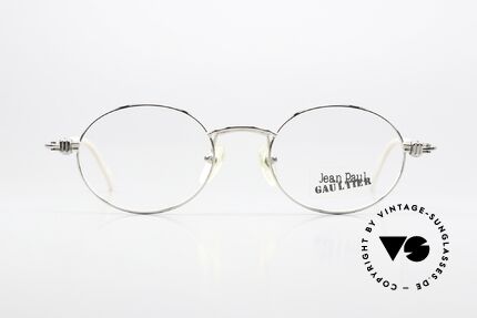 Jean Paul Gaultier 55-6105 Ovale 90er Japan Brille, leichtes Gestell mit großartigen Details in Gr. 49-20, Passend für Herren und Damen
