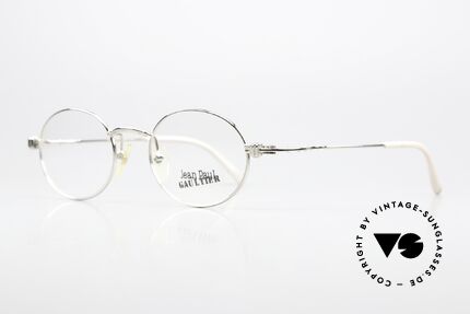 Jean Paul Gaultier 55-6105 Ovale 90er Japan Brille, enorm hochwertig (platin-plattiert), made in JAPAN, Passend für Herren und Damen