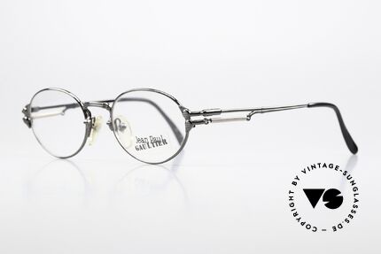Jean Paul Gaultier 55-4173 Ovale Vintage Brille Von 1997, interessante Designdetails; Top-Qualität: Gr. 47/19, Passend für Herren und Damen