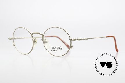 Jean Paul Gaultier 55-4171 90er Designerbrille Antik Gold, sehr interessante Rahmen-Lackierung: 'Antikes Gold', Passend für Herren und Damen