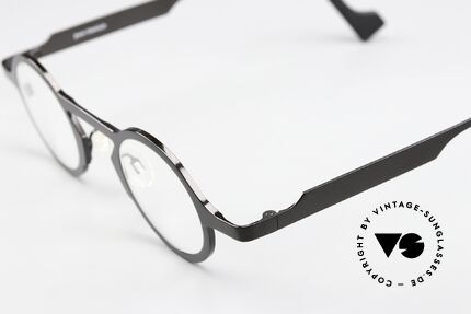 Theo Belgium Africa Runde Designerbrille Unisex, in zeitloser Kolorierung: 367 (klassisch schwarz), Passend für Herren und Damen