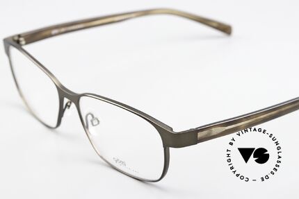 Götti Odin Titan Brille Made In Japan, markante Unisex-Brille; zeitlos bräunlich koloriert, Passend für Herren und Damen