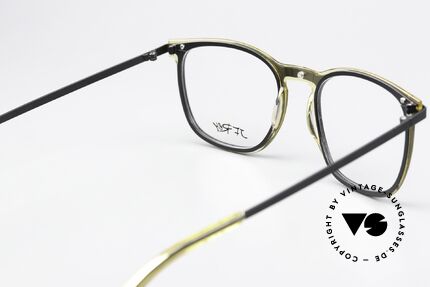 JF Rey JF2745 Unisex Brille Eckig Panto, hier ein schönes Modell in schwarz / gelb-transluzid, Passend für Herren und Damen