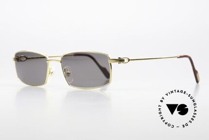 Cartier River Goldene Luxus Brille Eckig, vergoldete Metallfassung (GELBGOLD GLÄNZEND), Passend für Herren