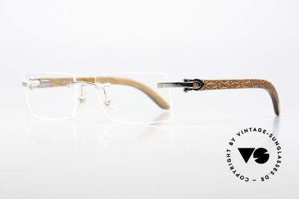 Cartier mens glasses wood frame best sale