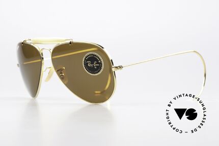 Ray Ban Outdoorsman Super Seltene 58mm Größe, vintage Pilotenbrille mit Sportbügeln; M. L9799, Passend für Herren und Damen