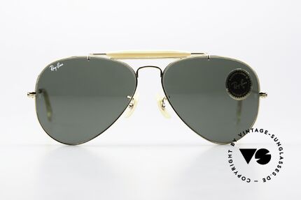 Ray Ban Outdoorsman USA Aviator Sonnenbrille, Classic Metals Outdoorsman, Arista G-15, 58/14, Passend für Herren und Damen