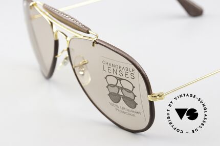 Ray Ban Outdoors Leathers Lederbrille 58mm Automatikglas, unberührtes, ungetragenes 80er Exemplar mit OVP, Passend für Herren und Damen