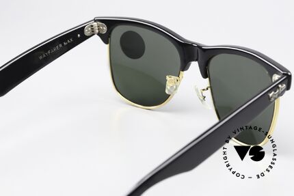 Ray Ban Wayfarer Max II Original 80er USA Ray-Ban, B&L Wayfarer Max, 54mm, W0534, ebony-gold, G-15, Passend für Herren