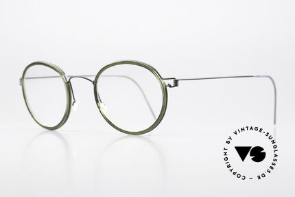 Lindberg Lex 49 Air Titan Rim Panto Brille Damen Herren, markant veredelte Air Titanium Version mit Azetat-Rand, Passend für Herren und Damen