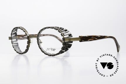 JF Rey New Black Hingucker Damenbrille, color 4343 = "khaki / new black"; wirklich unique, Passend für Damen