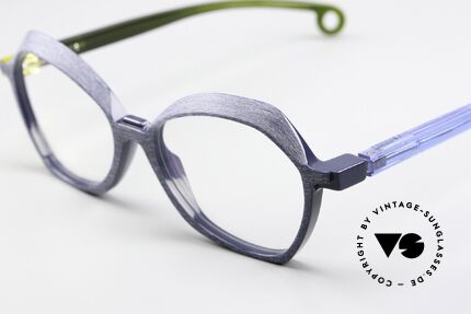 Piero Massaro 912 Edle Damen Designerbrille, Rahmen in den Farben blau-indigo-grün col. 575, Passend für Damen